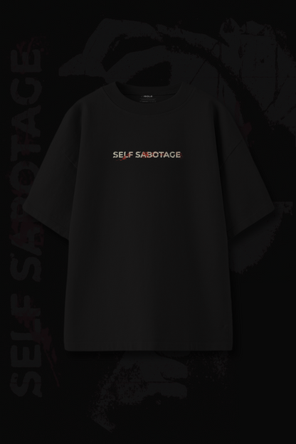 Sabotage Black Oversized T-Shirt